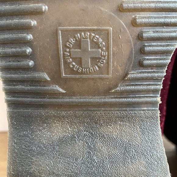 DR. MARTENS LANA Dark Red Velvet 5-Eye Ankle Boots Women's US 7L EU 38 UK 5 - Picture 5 of 7